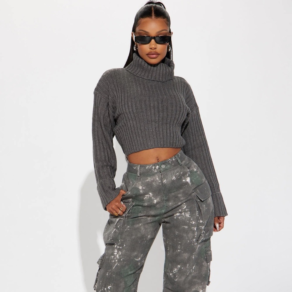 Saree Turtleneck Sweater - Grey XL